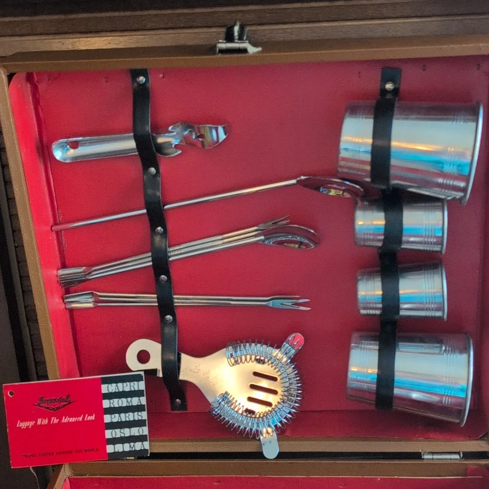 Vintage Imperial Travel Bar Set with Tools and